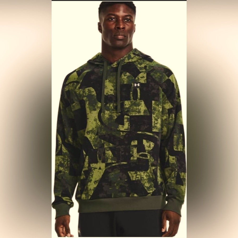 Under Armour Men’s Rival Macro Branded Fleece Hoodie Size Small. Style # 1373751